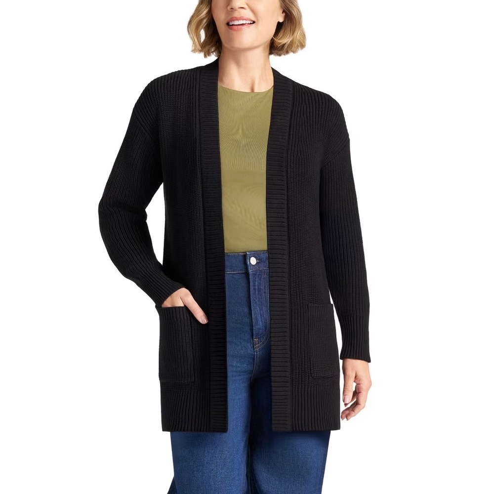 Max & Mia Women's Cotton Cardigan, Black, Size Small, New